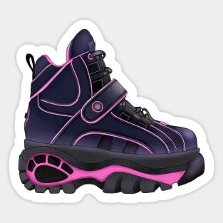 90s pink and dark purple platform shoes Sticker